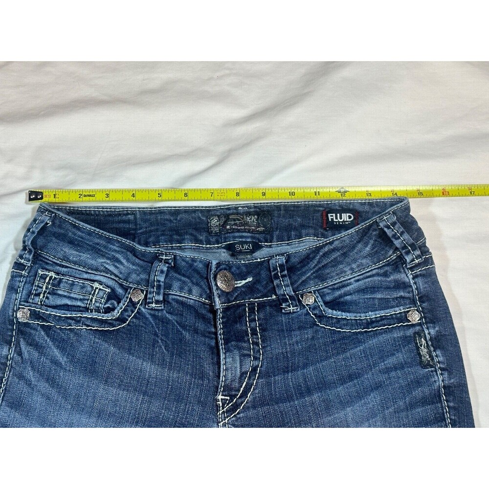 Silver Suki Mid Capri Jeans Women's Size 29 Mid Rise Medium Wash Fluid Denim - Picture 4 of 11